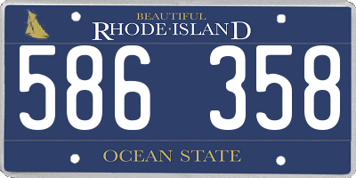 RI license plate 586358