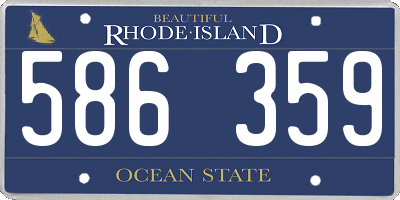 RI license plate 586359