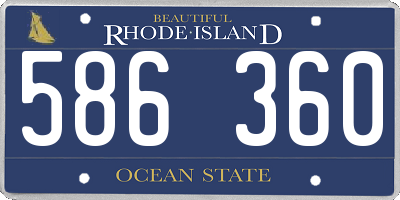 RI license plate 586360