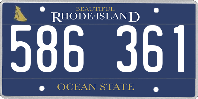 RI license plate 586361