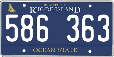 RI license plate 586363