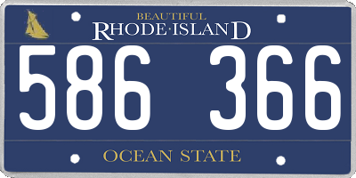 RI license plate 586366