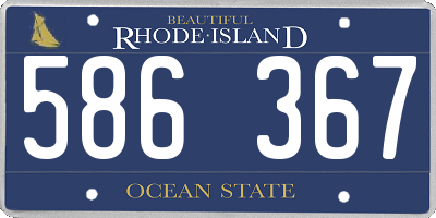 RI license plate 586367