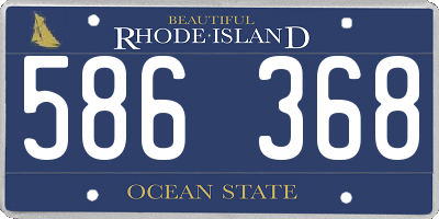 RI license plate 586368