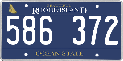 RI license plate 586372