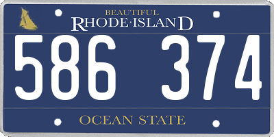 RI license plate 586374