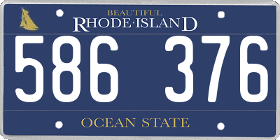 RI license plate 586376