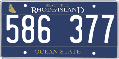 RI license plate 586377