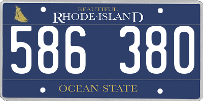 RI license plate 586380