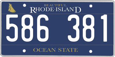 RI license plate 586381