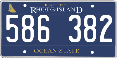 RI license plate 586382