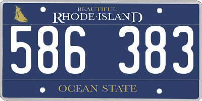 RI license plate 586383