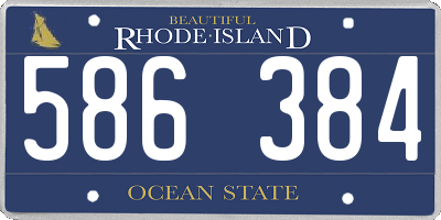 RI license plate 586384