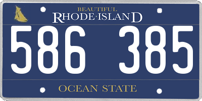RI license plate 586385