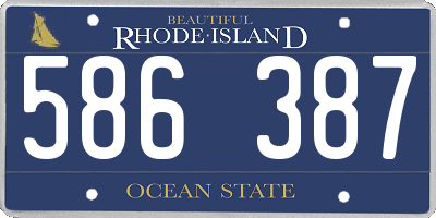 RI license plate 586387