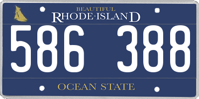 RI license plate 586388