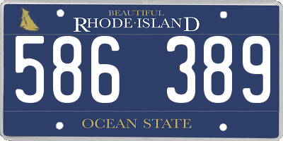 RI license plate 586389