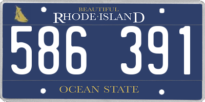 RI license plate 586391