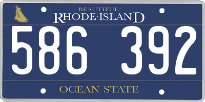 RI license plate 586392