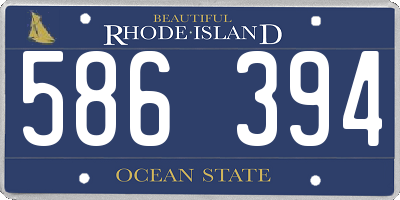 RI license plate 586394
