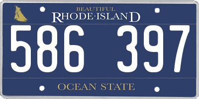 RI license plate 586397