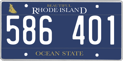 RI license plate 586401