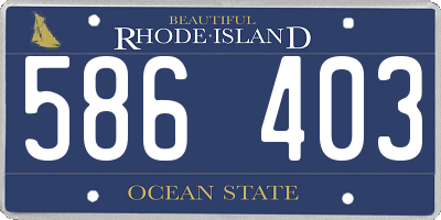 RI license plate 586403