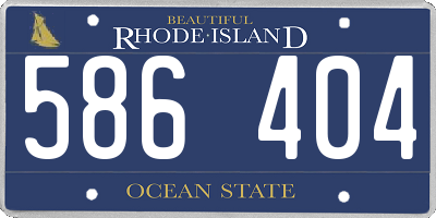 RI license plate 586404