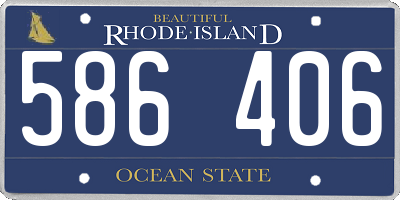 RI license plate 586406