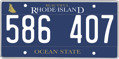 RI license plate 586407