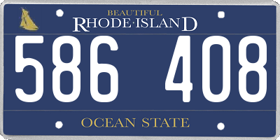 RI license plate 586408