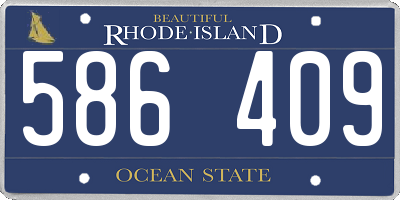 RI license plate 586409