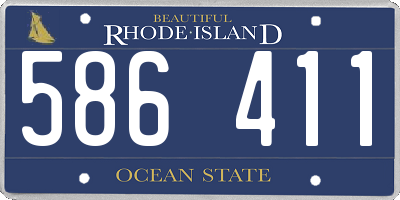 RI license plate 586411