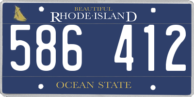 RI license plate 586412
