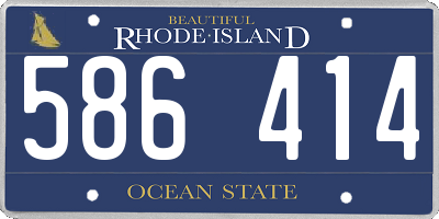 RI license plate 586414