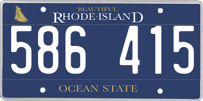 RI license plate 586415
