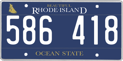 RI license plate 586418