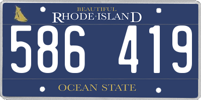 RI license plate 586419