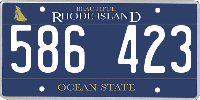 RI license plate 586423