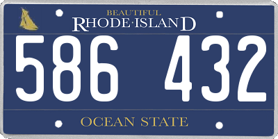 RI license plate 586432