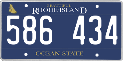 RI license plate 586434