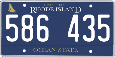 RI license plate 586435