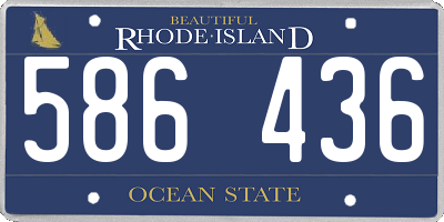 RI license plate 586436