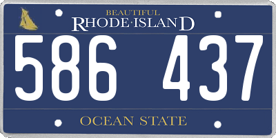 RI license plate 586437