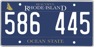 RI license plate 586445