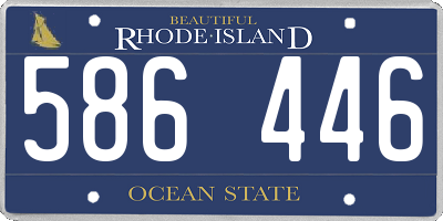 RI license plate 586446