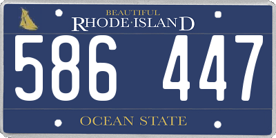 RI license plate 586447