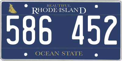 RI license plate 586452