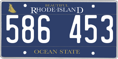 RI license plate 586453