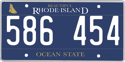 RI license plate 586454